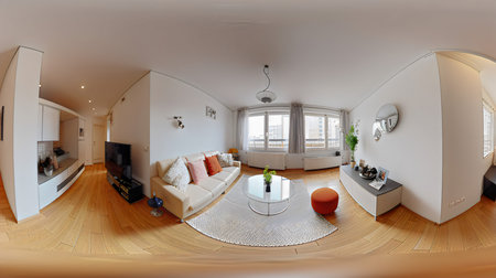 Interior of a living room in a modern house. Nobody insideの素材