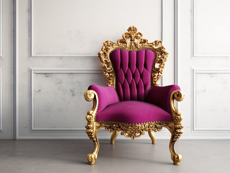Luxury royal armchair in classic interior. 3d renderの素材