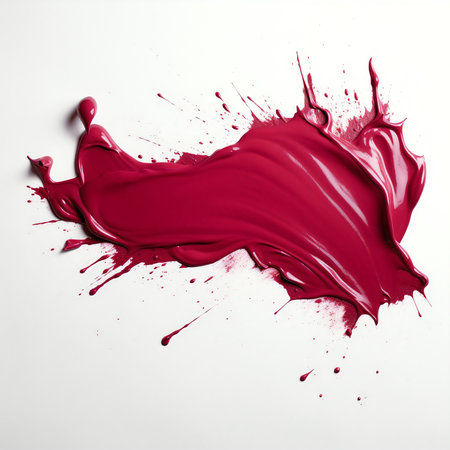 Red paint splashes isolated on white background. 3d rendering.の素材