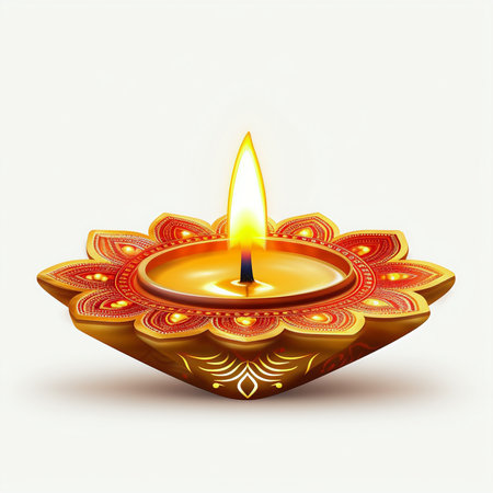 Happy Diwali - Clay Diya. Vector Illustration.の素材