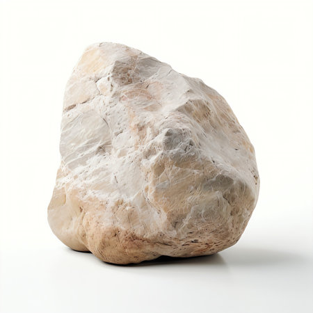 stone isolated on white background. 3d rendering. Computer digital drawing.の素材