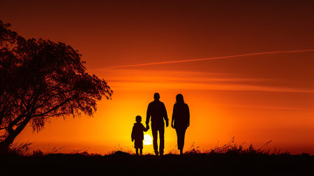 Young couple in love looking at each other on the sunset background.の素材