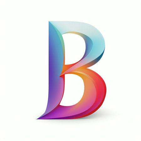3d colorful letter B isolated on white background. Vector illustration.の素材
