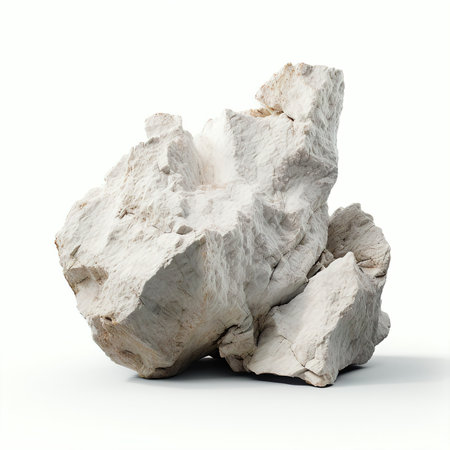 Stone isolated on a white background. 3d rendering, 3d illustration.の素材