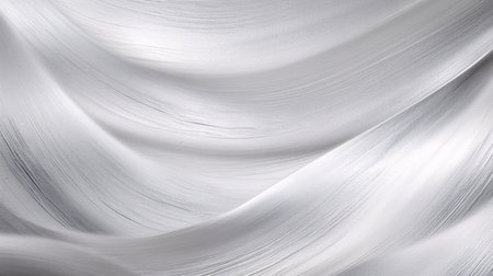 closeup of rippled white silk fabric, computer generated imagesの素材