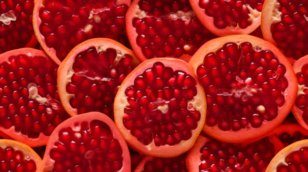 Pomegranate fruit close-up as a background. Macroの素材