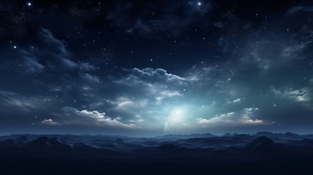 Fantasy space background with stars and nebula. 3d renderingの素材