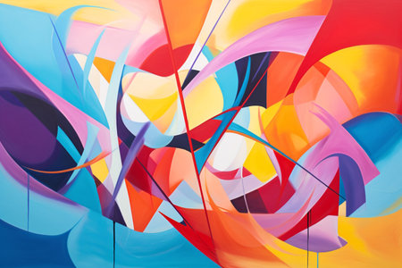abstract colorful background with lines and waves. 3d render illustrationの素材