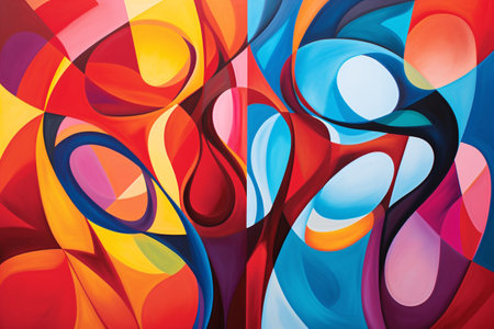 Abstract colorful background with curved lines. 3d rendering, 3d illustration.の素材