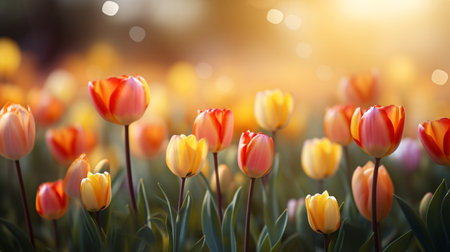 Tulip. Beautiful bouquet of tulips. colorful tulips. tulips in spring,colourful tulipの素材