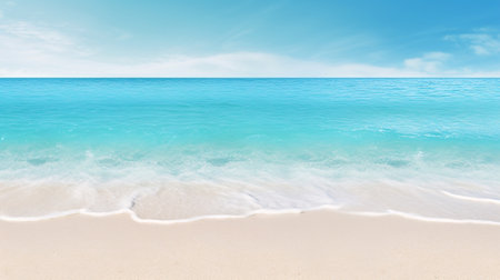 Beautiful beach and tropical sea, panoramic banner background.の素材
