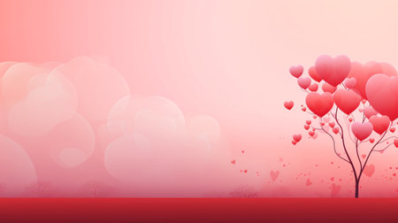 Valentine's day background with heart shaped balloons. Vector illustration.の素材