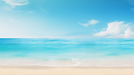 Beautiful beach and tropical sea. Summer vacation background. Copy space.の素材