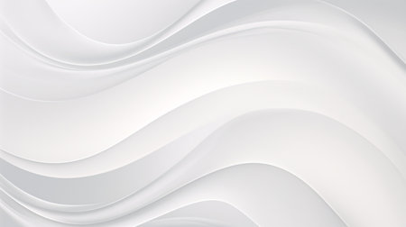 White abstract background with smooth wavy lines.の素材