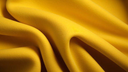 Yellow satin fabric as background, closeup. Texture of clothの素材