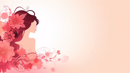 Girl with flowers in her hair. Vector illustration for your design.の素材