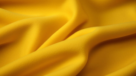 Yellow satin fabric as background, closeup. Texture of textile materialの素材