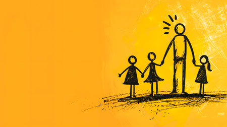 Families Day: Simple Sketch Illustrationの素材