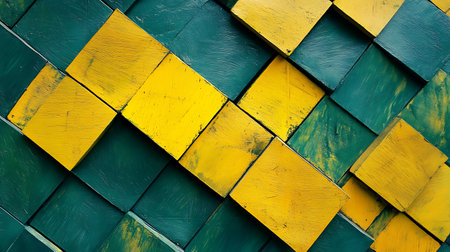 Abstract yellow and green geometric texture for creative backgroundsの素材