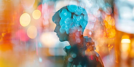 Colorful bokeh lights in soft focusの素材