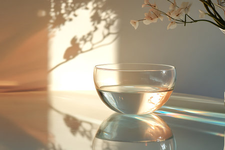 Gentle light reflections on glass surfaceの素材