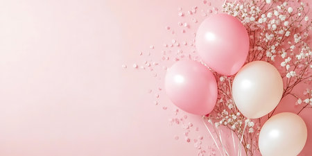 Soft gradient background with blush pink and white for an anniversary look.の素材