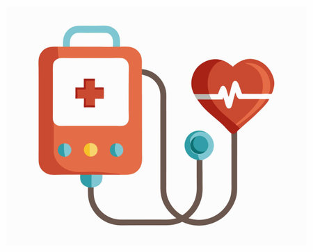 Blood pressure monitor icon. Flat illustration of blood pressure monitor icon for web designのイラスト素材