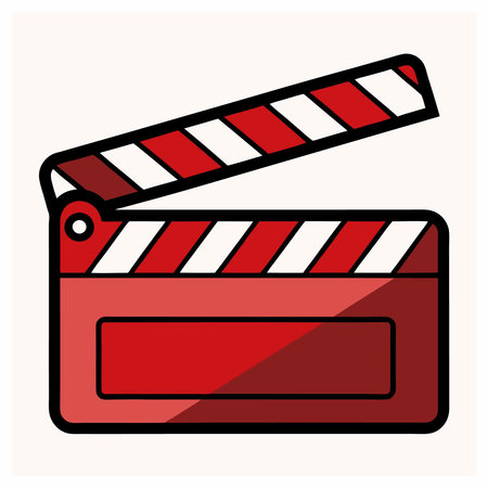 Cinema clapboard isolated on white. Vector illustration.のイラスト素材
