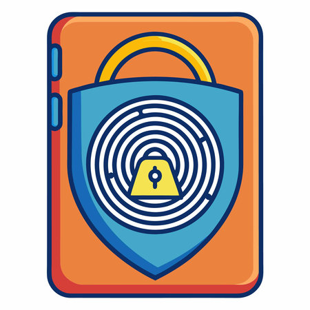 Smartphone security with padlock icon vector illustration design graphic flat styleのイラスト素材