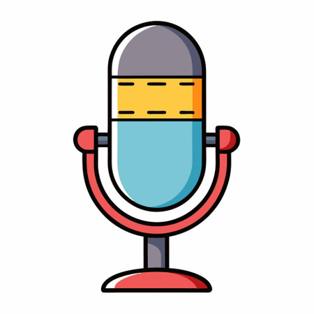 microphone audio device isolated icon vector illustration design vector illustration graphic designのイラスト素材