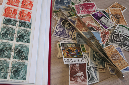 Stamps collection and some toolsのeditorial素材