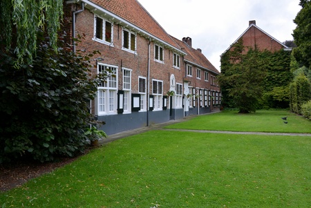 At the beguinage of Antwerpの写真素材