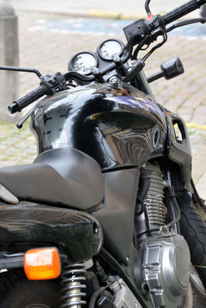 A black motorcycle 