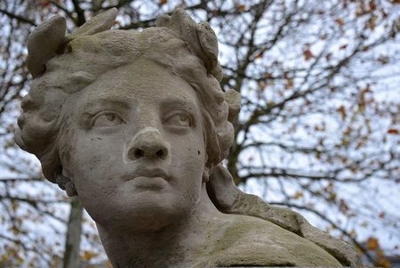 A head of stone from an old sculpture の写真素材