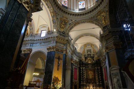 The interior of a church in Nice, France のeditorial素材