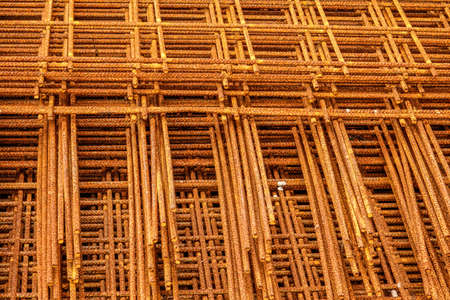 Concrete steel on a construction site.の写真素材