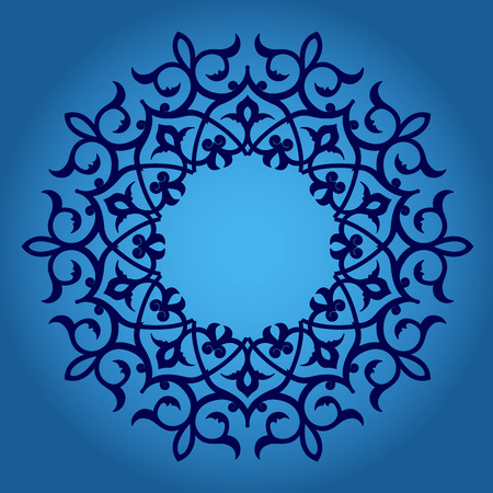 Abstract circle floral ornamental border のイラスト素材