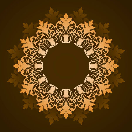 Abstract circle floral ornamental borderのイラスト素材