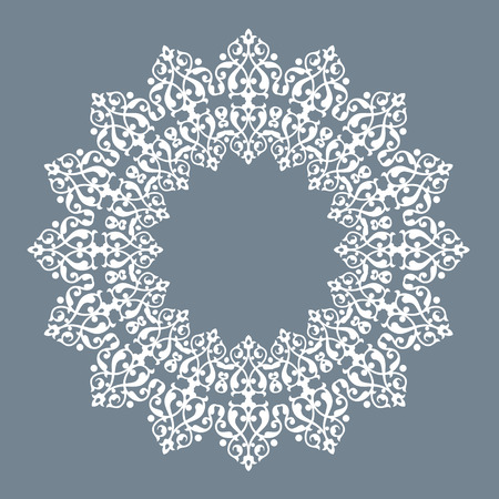 Abstract circle floral ornamental borderのイラスト素材