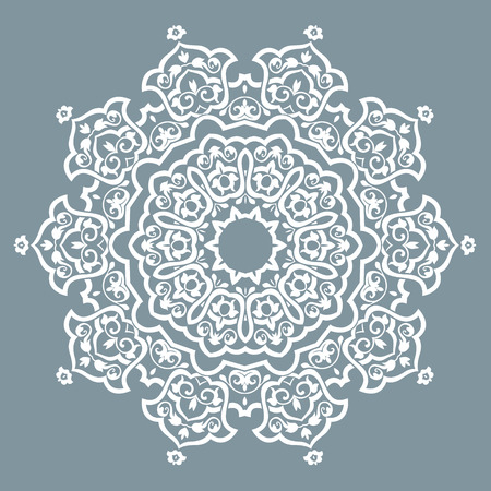 Round Pattern Mandala. Abstract design of Persian- Islamic-Turkish-Ara bic vector circle floral ornamental border!のイラスト素材