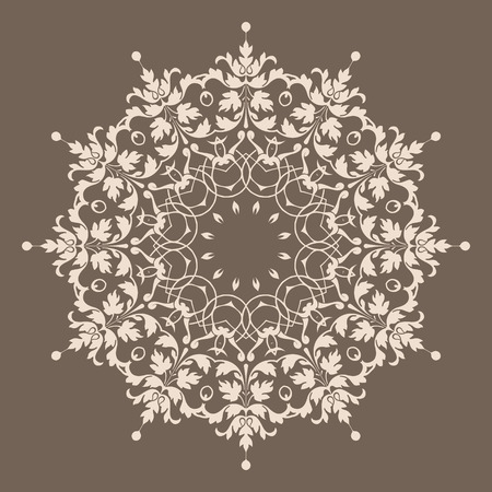 Round Pattern Mandala. Abstract design of Persian- Islamic-Turkish-Ara bic vector circle floral ornamental border!のイラスト素材