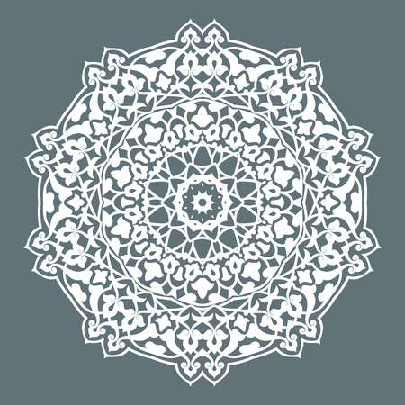 Round Pattern Mandala. Abstract design of Persian- Islamic-Turkish-Ara bic vector circle floral ornamental border!のイラスト素材