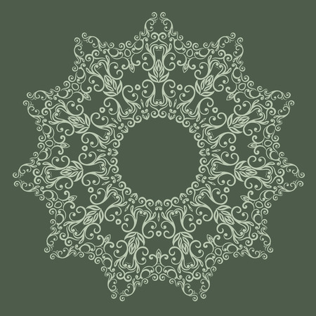 Round Pattern Mandala. Abstract design of Persian- Islamic-Turkish-Ara bic vector circle floral ornamental border!のイラスト素材