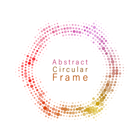 Circular frame with confetti background. Vector illustrationのイラスト素材