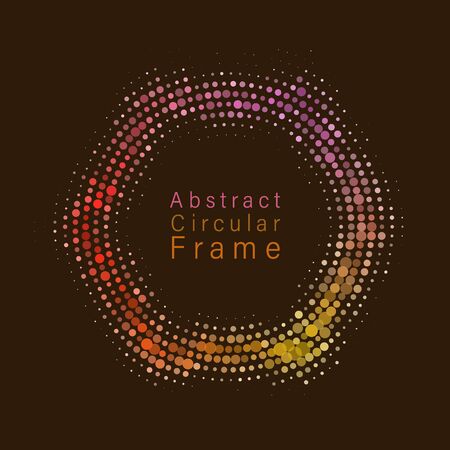 Circular frame with confetti background. Vector illustrationのイラスト素材