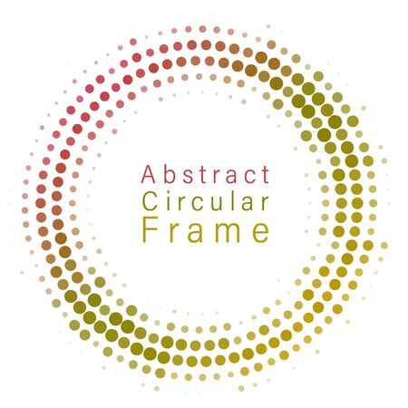 Circular frame with confetti background. Vector illustrationのイラスト素材