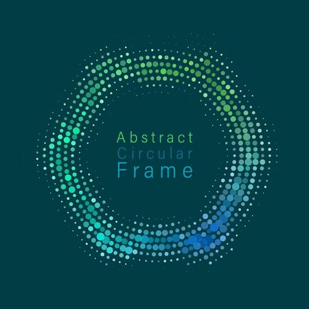 Circular frame with confetti background. Vector illustrationのイラスト素材