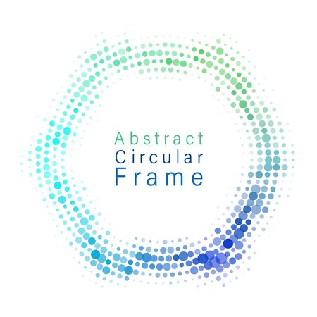 Circular frame with confetti background. Vector illustrationのイラスト素材
