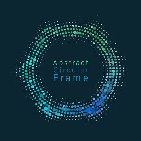 Circular frame with black background. Vector illustrationのイラスト素材