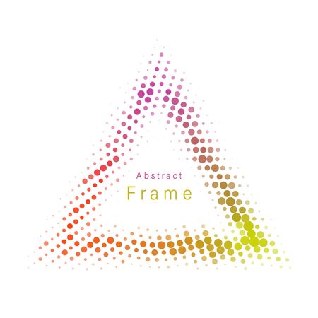Circular frame text in triangular shape confetti background. Vector illustrationのイラスト素材
